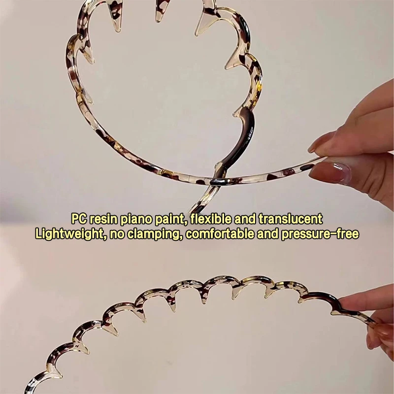 Women Zig-Zag Shark Long Tooth Hair Hoop Headband Hair Comb Non-Slip Wave Comb Headband Headwear DIY Styling Accessories