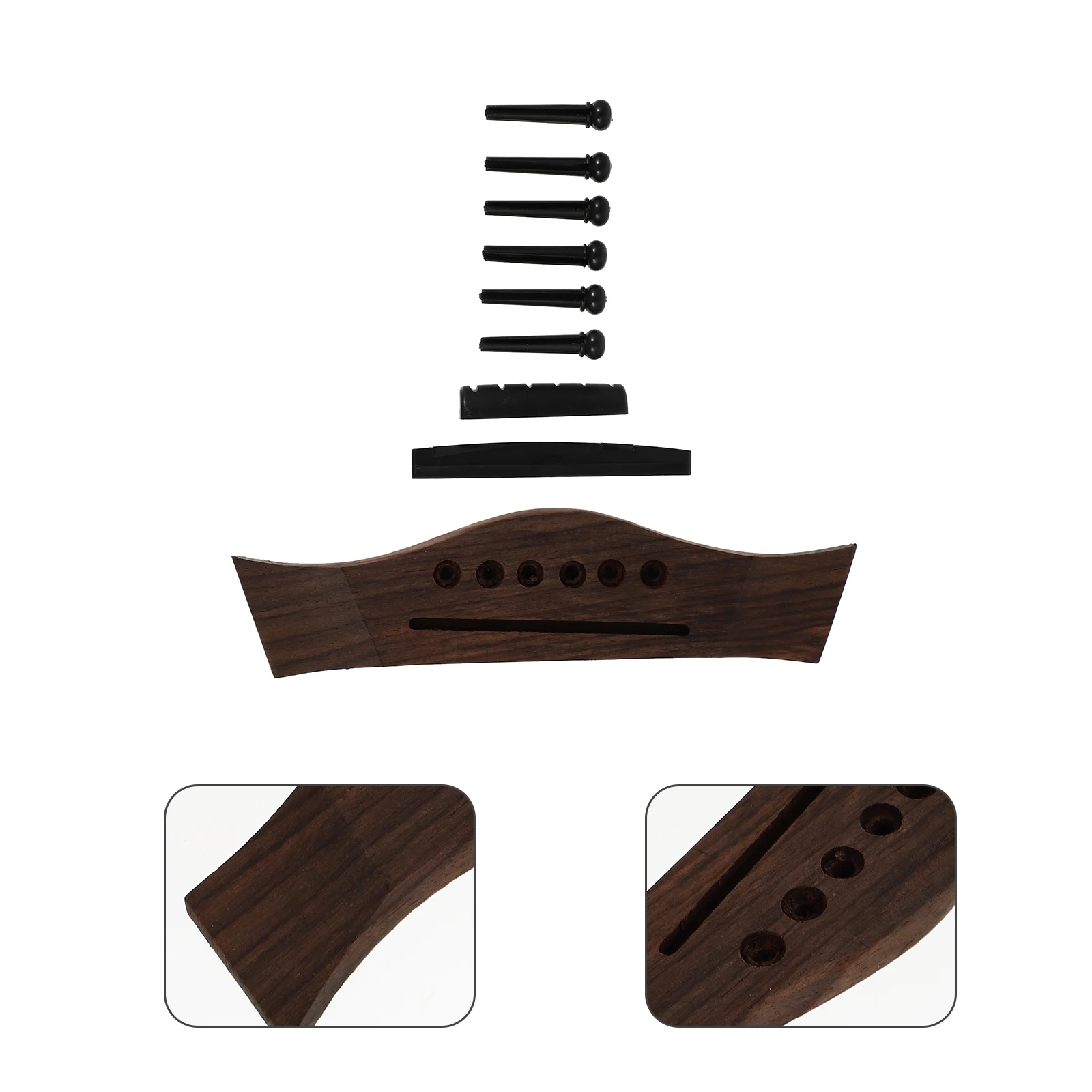 

1 Set Bridge Pin Saddle Nut Set Wood Plastic Repair Kit Durable Replacement Parts Complete Accessories For Acoustic Colorful