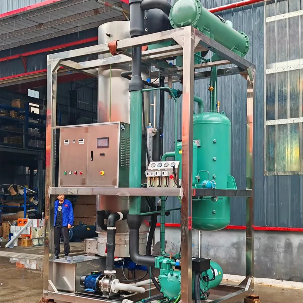 Máquina de hielo de tubo de 20 toneladas, Motor de bomba de compresor de 110V/220V para uso Industrial, conservación de mariscos, pesca, almacenamiento en frío, 1000kg de hielo