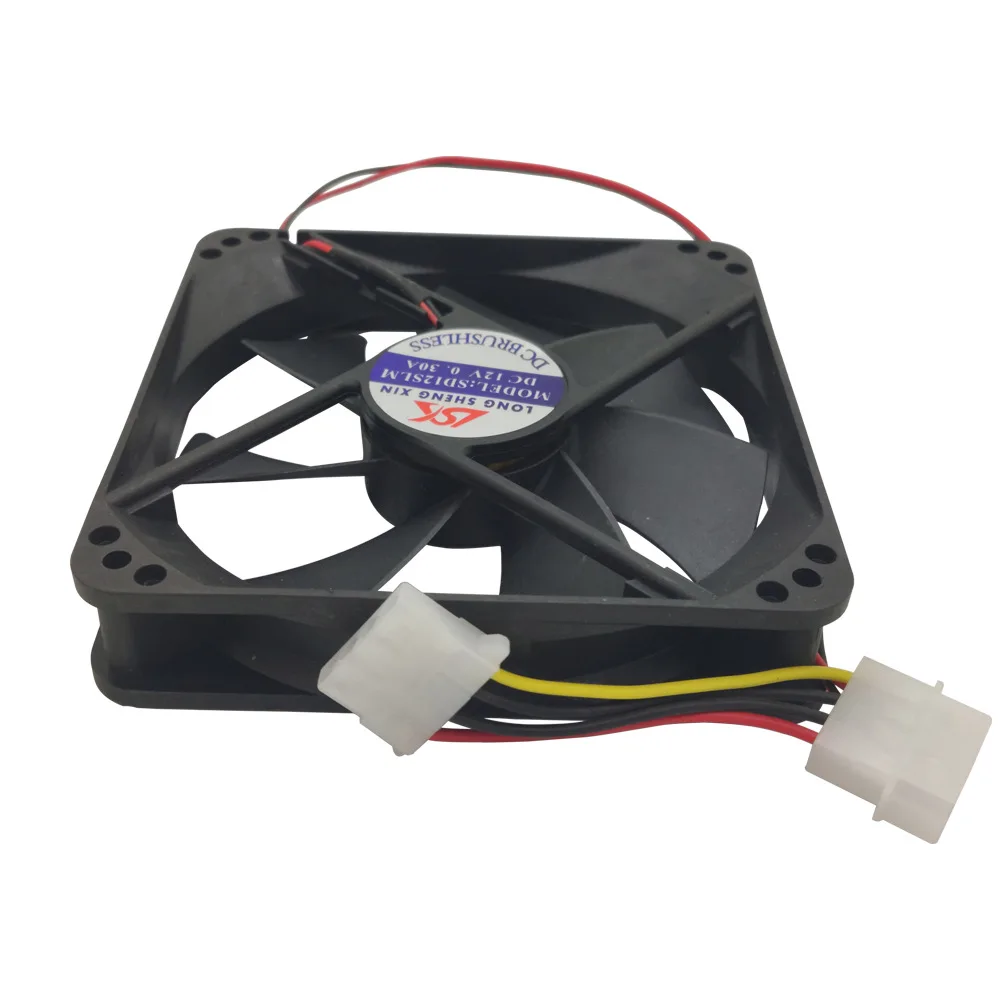Computer Case Cooling Fan 12Cm Fan 12025-4PIN Zwart Desktop Fan Router Computer Case Power Rustige Industriële Ventilator