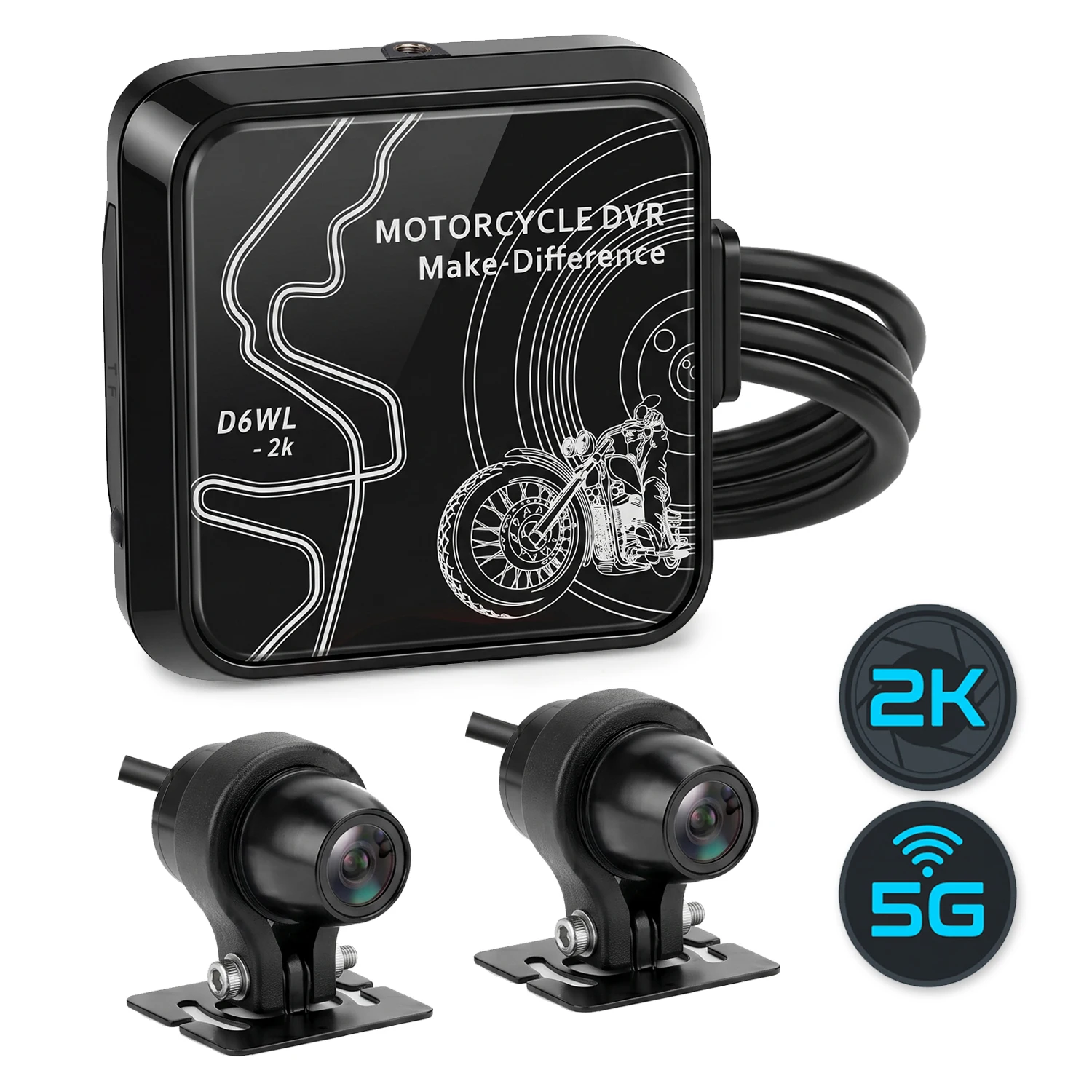 2 Channel Motorcycle DVR 2K