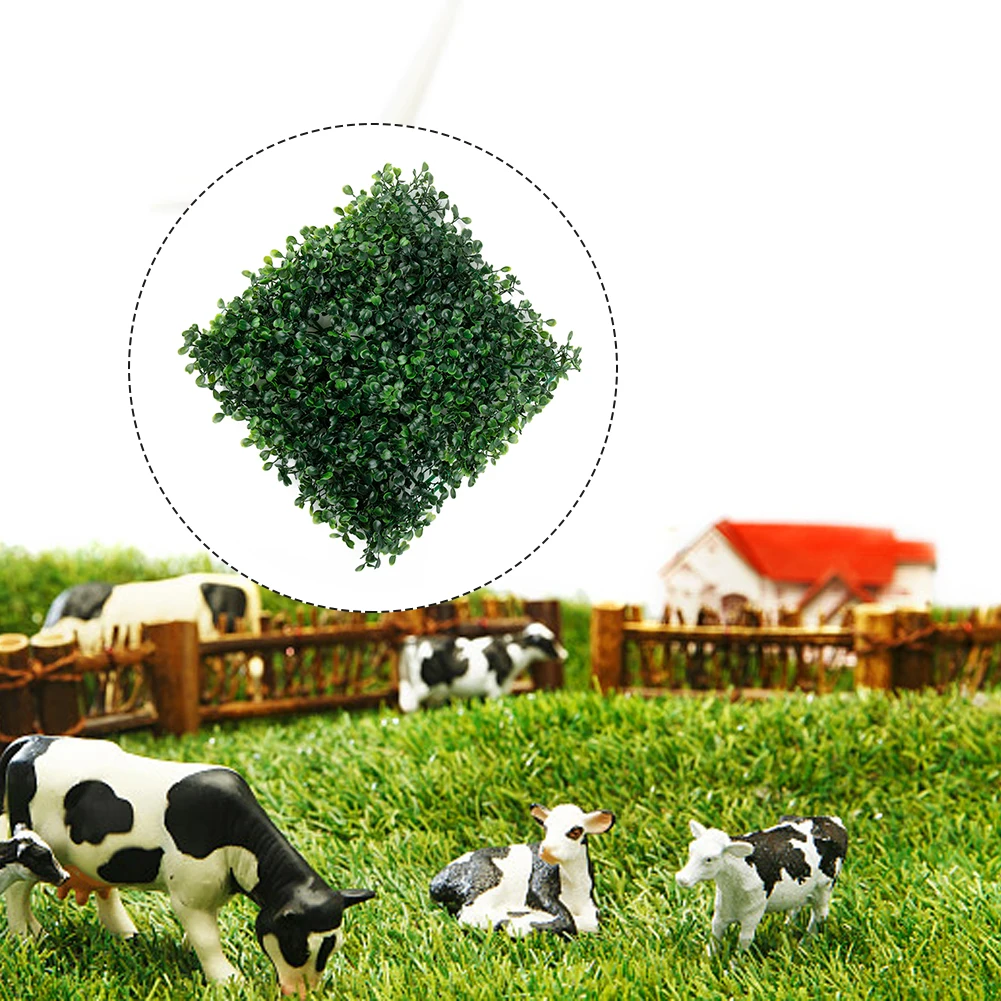 1pc Artificial Grass 25*25cm Walls Grass Mat Simulated Lawn No Maintenance Durable Greenery Panels Fence Synthetic For Outdoor