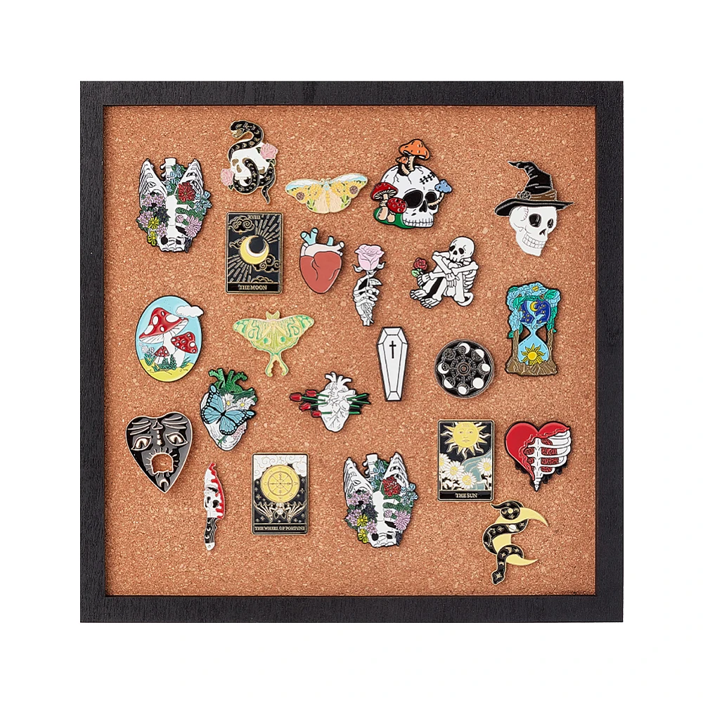 

1pc Pin Board Square Cork Board Bulletin Display Board 0.8inch Thick Wall Mounted Cork Board for Brooch and Decor 10.5x8inch