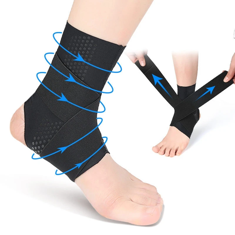 1Pcs Sports Ankle Brace Football Ankle Protector Compression Nylon Strap Belt Black Elastic Bandage Sport Gym Anklet Support