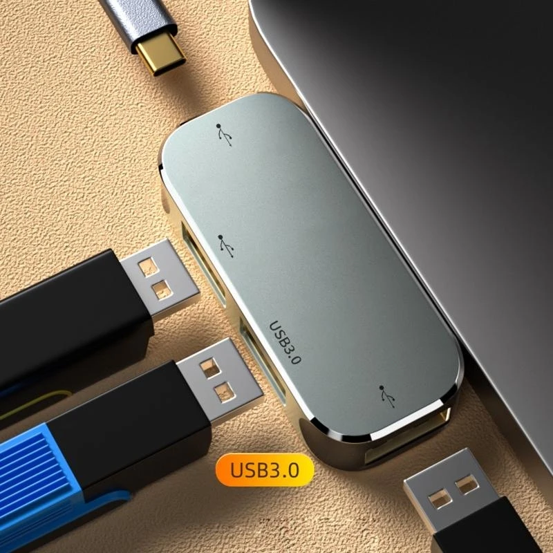 P5EA High Speed USB 2.0 Type C HUB Multi Splitter 4 Ports Expander for Phone