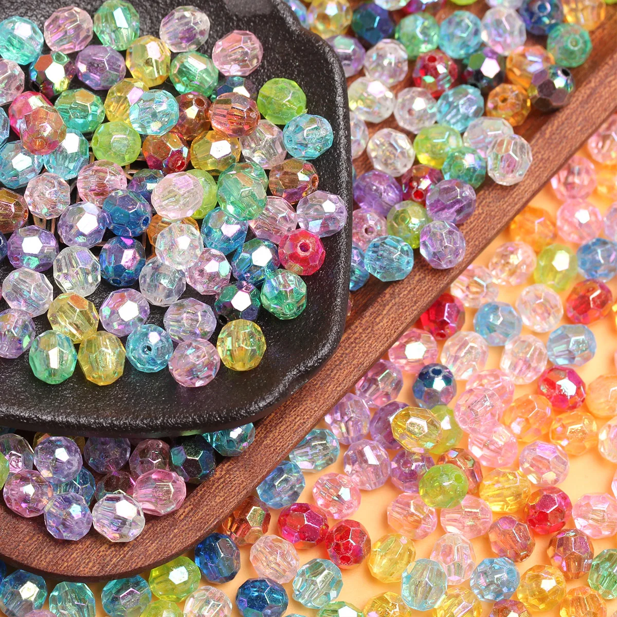 

500g/BagTransparent AB Color Acrylic Symphony Cut Beads Hand Beaded Material Accessories About5200/2300pcs Wholesale