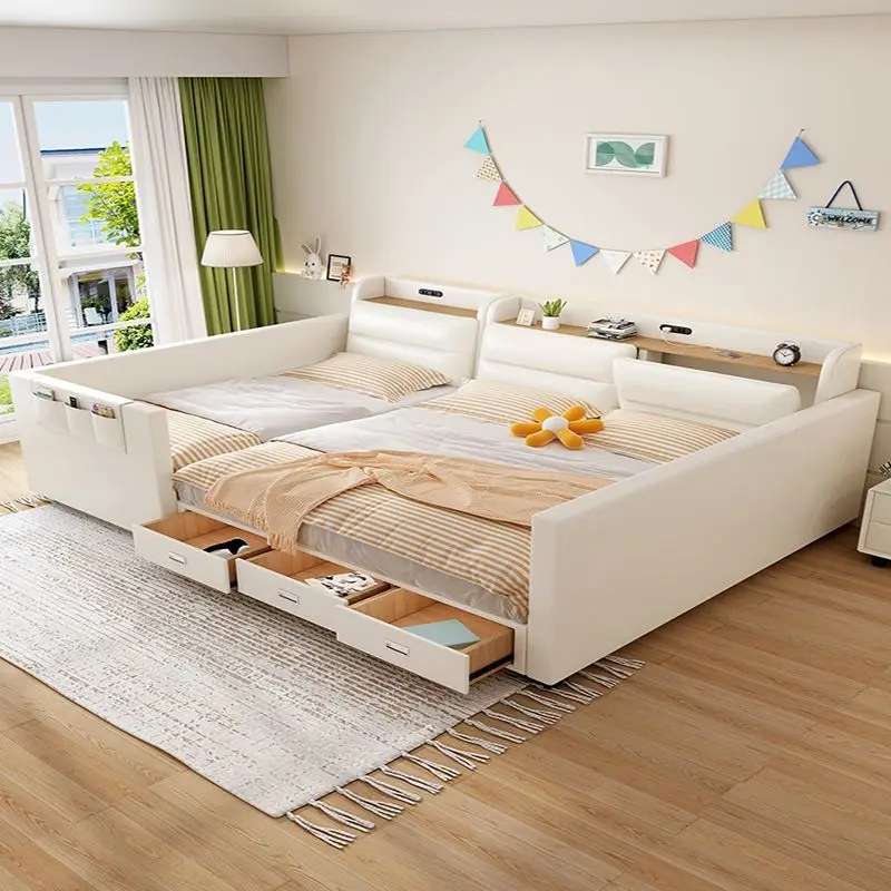 

family of three or four, oversized splicing multi-fnctional widening drawer, master bedroom storage, genuine leather