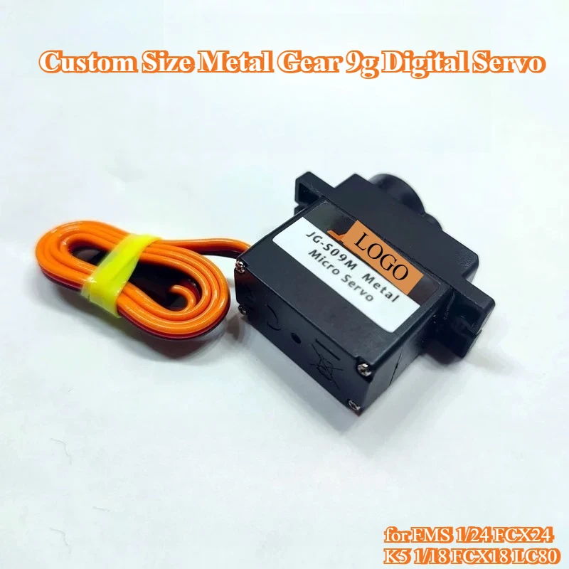 Custom Size Metal Gear 9g Digital Servo Upgrade Parts for FMS 1/24 FCX24 K5 1/18 FCX18 LC80 RC Crawler Replacement Accessories