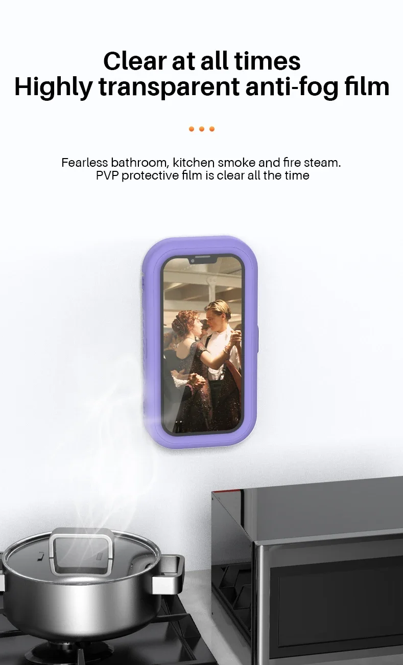 Neue Rotation Wasserdichte Badezimmer Telefon Wand Halterung Einstellbare Dusche Telefon Fall Stick auf Wand Bad Wc Telefon Halter – Detail 9