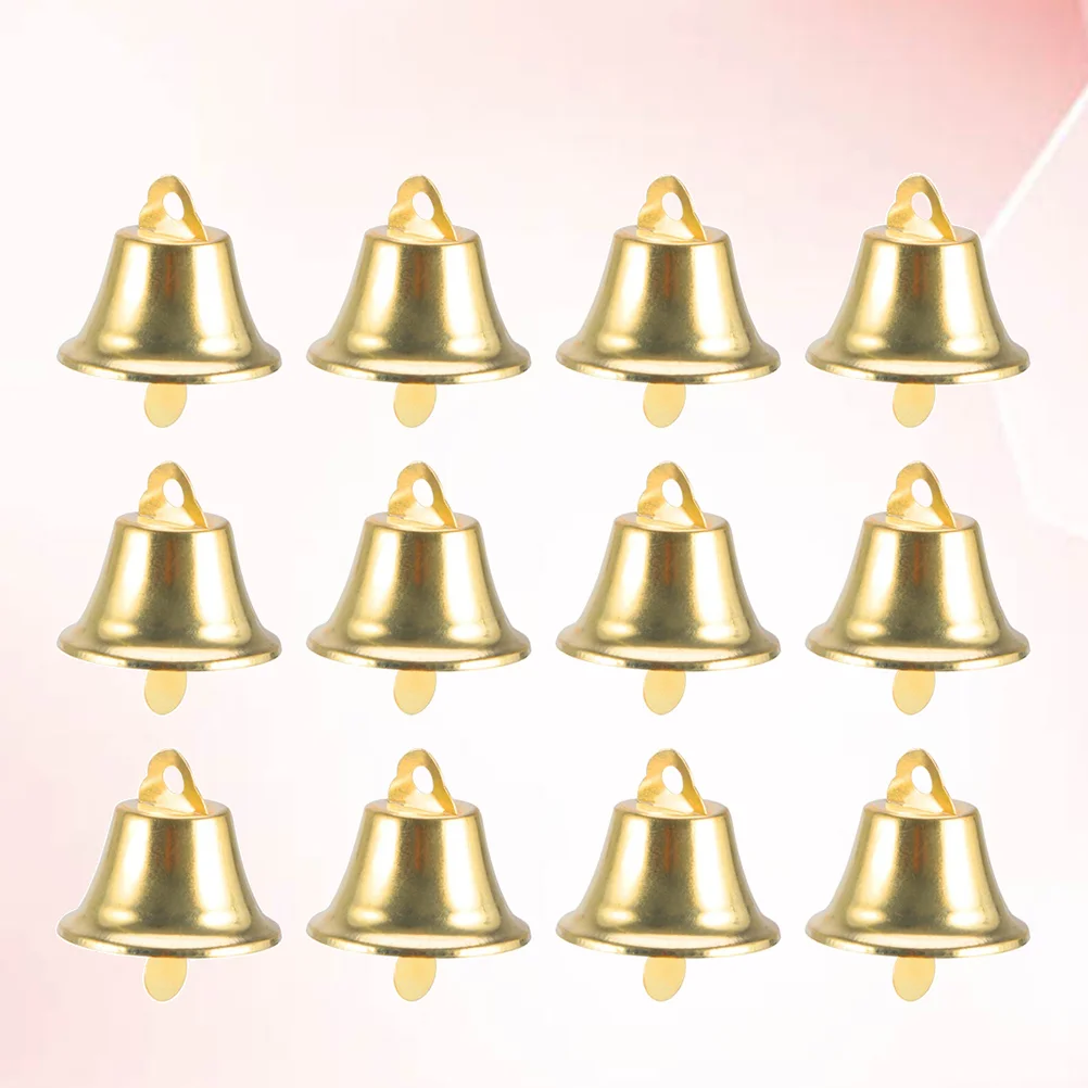 100 Pcs Gold Decor Christmas Tree Pendant DIY Wind Chime Accessories Bell for Party Mini