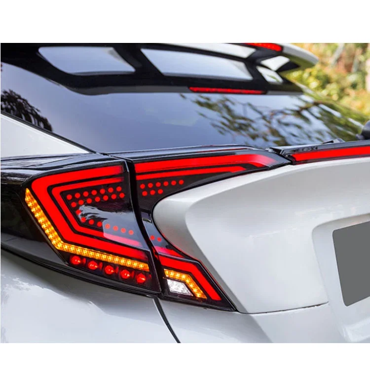 DK Motion Auto Parts Modified Led Rear Tail Lamps Car 12v Led Tail Lights For Toyota CHR 2016 - 2023 Red