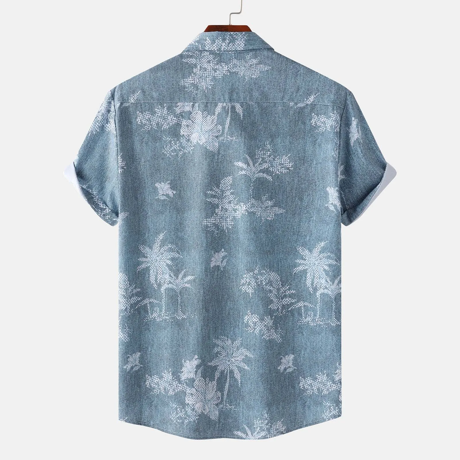 قمصان قطنية للرجال بأكمام قصيرة وأزرار سفلية، قمصان رجالية صيفية استوائية للشاطئ قابلة للتنفس وخفيفة الوزن وعالية الجودة