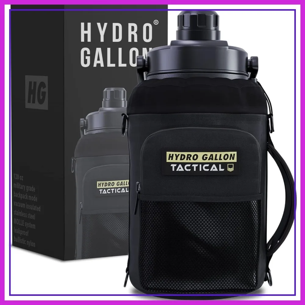

1 Gallon Insulated Water Bottle Stainless Steel Vacuum Thermos 128oz Wide Mouth with Strap