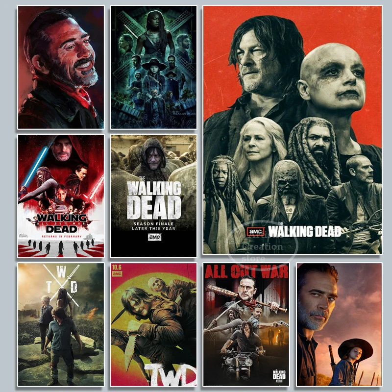 The Walking Dead TV Season 10-1 Rick Negan Print Art Canvas Poster For Living Room Decor Home Wall Picture