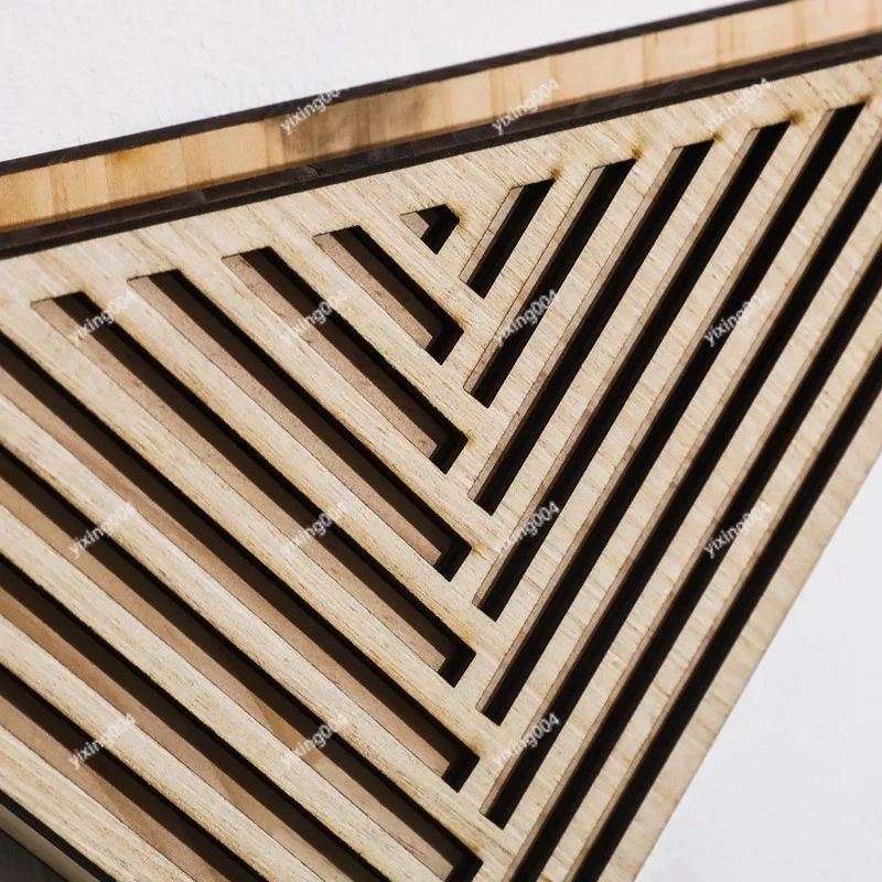 Triangular Wooden Wall Flower Pot, Creative Plant Shelf Crafts Home Wall Art Decoration view 3