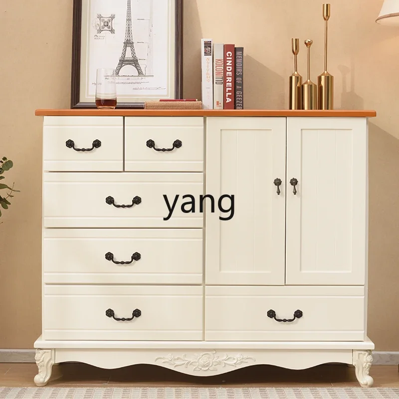 Yjq Solid Wood Chest of Drawers Simple Modern Bedroom Drawer-Style Storage Cabinet Living Room Economical Locker