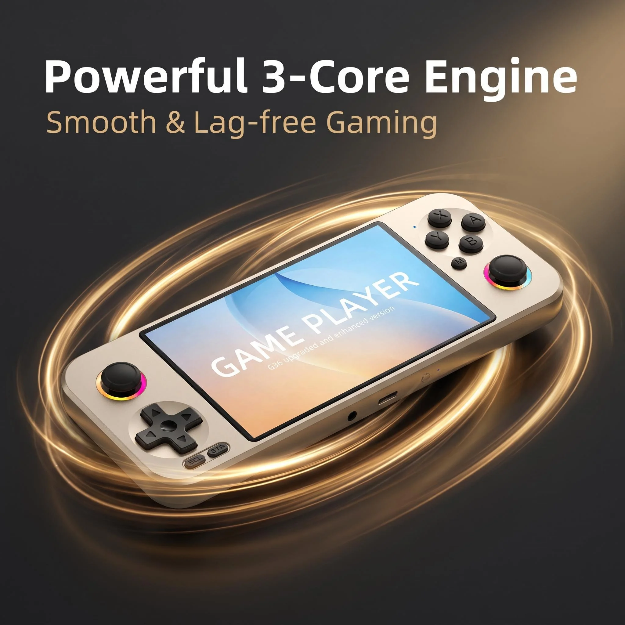 4.5 Inch Retro Horizontal Handheld Game Console, Aluminum Alloy HD IPS Screen Portable Video Game Player