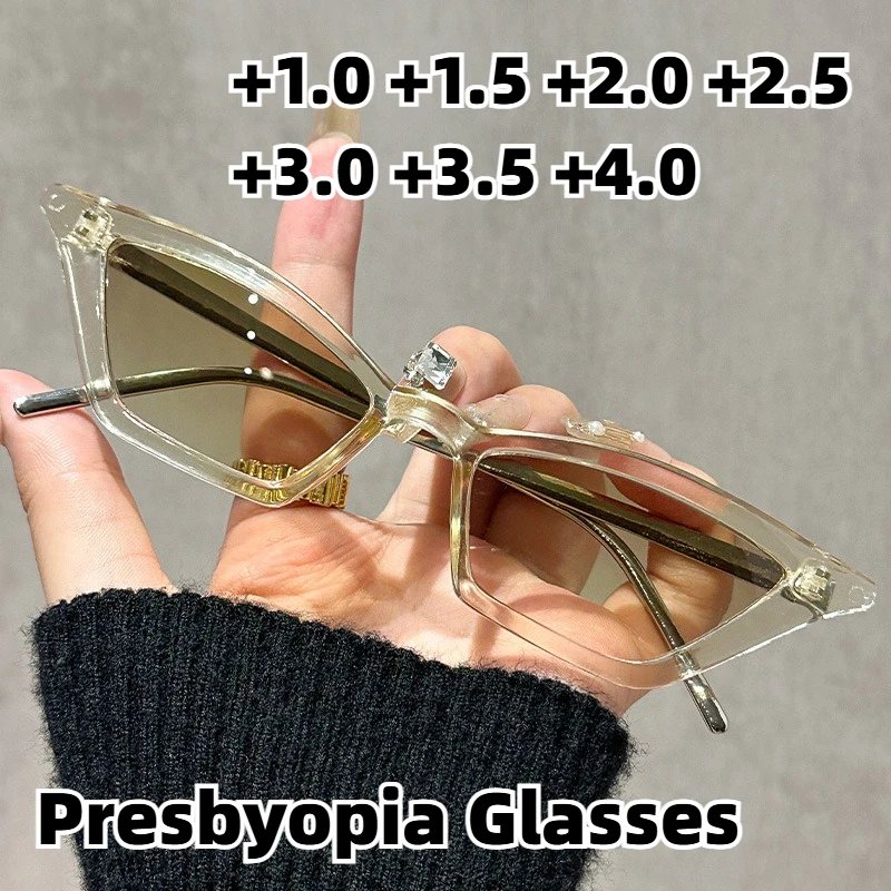

Stylish Cat-Eye Presbyopia Sunglasses Outdoor UV-Protective Shades Women's INS Style High-Definition Comfort Reading Glasses