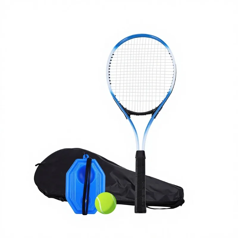 New adult children's aluminum alloy ultra-light tennis racket with nylon mesh sports single trainer