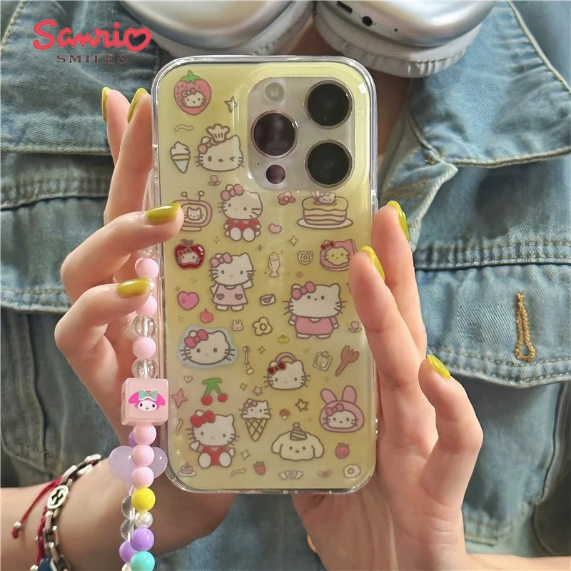 Милый чехол для телефона Sanrio Hello Kittys с аниме, iphone 14 13 12 11 X Pro Max Plus, силиконовый защитный чехол, подарки, игрушки для девочек