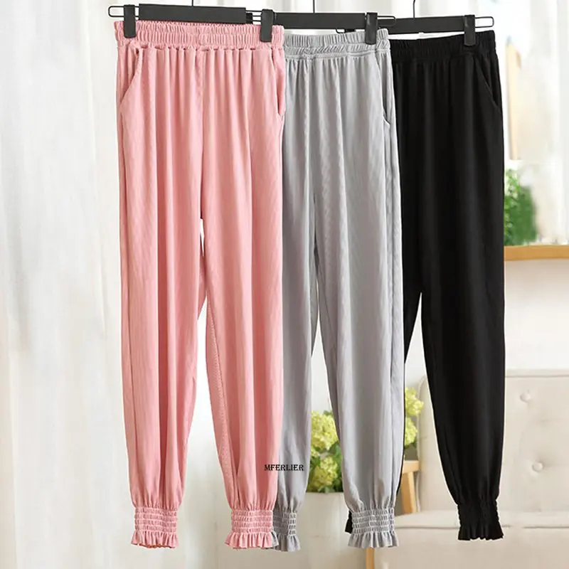 

Large Size 8XL 150kg Woman Pants Summer boho clothing High Waist Pants Solid Color Loose Lantern Harem Casual Pants