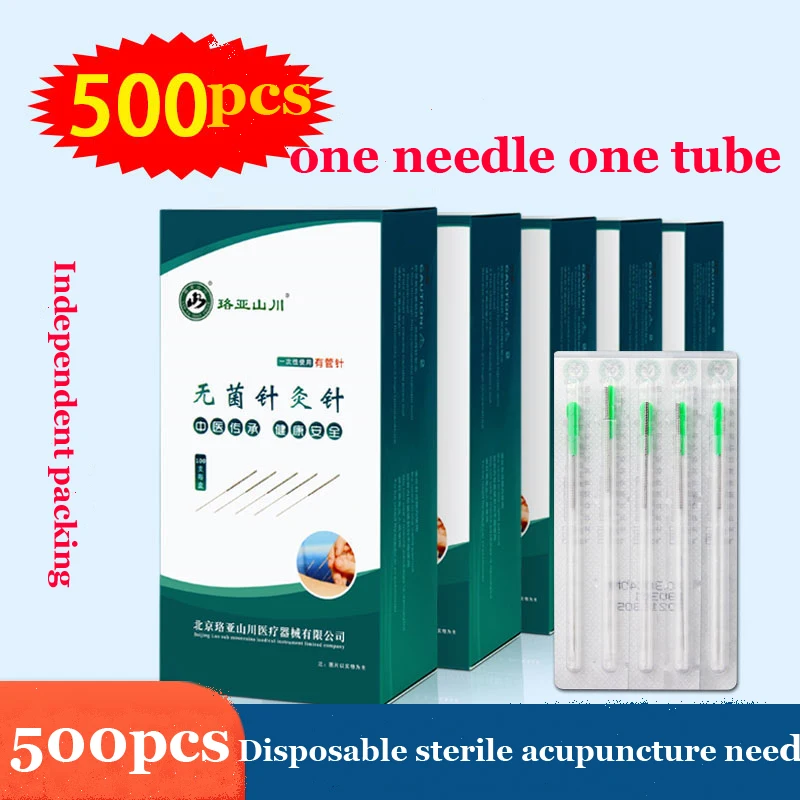 500pcs Disposable Acupuncture Needle Sterile Acupuncture Needles with Individual Tube Therapy Face Multi Siz