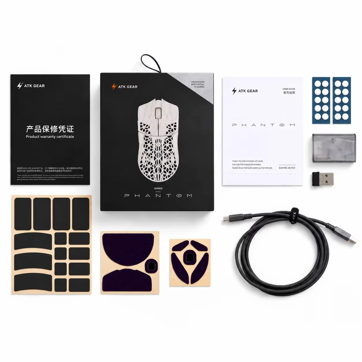 Atk F1 Phantom Master Carbon Fiber Hollow Wireless Mouse, Lightweight Ergonomic Esports Gaming Mouse For Medium & Small Hands