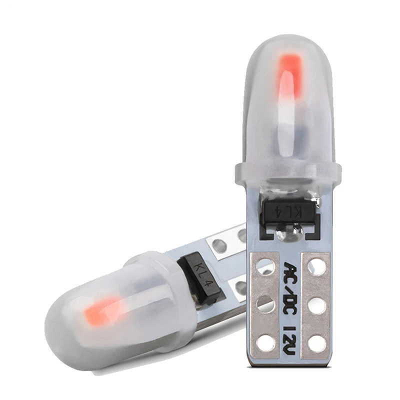 T5 Lampu Dasbor Mobil Otomatis 2 3014 SMD Lampu Panel Instrumen Baca Tanpa Polaritas Bohlam Led Putih 12V DC