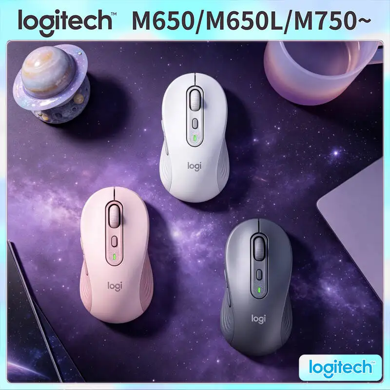 Logitech M650 Signature Wireless Mouse - Recycled Plastic Components, SilentTouch Tech, Multi-Platform Compatibility, 10m Range