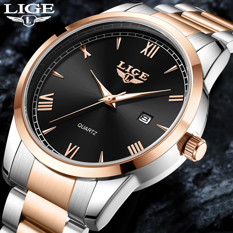 

LIGE Sports Chronograph Wrist Watches For Men Fashion Business Waterproof Men Watch Casual Military Calendar Men's Quartz Watch