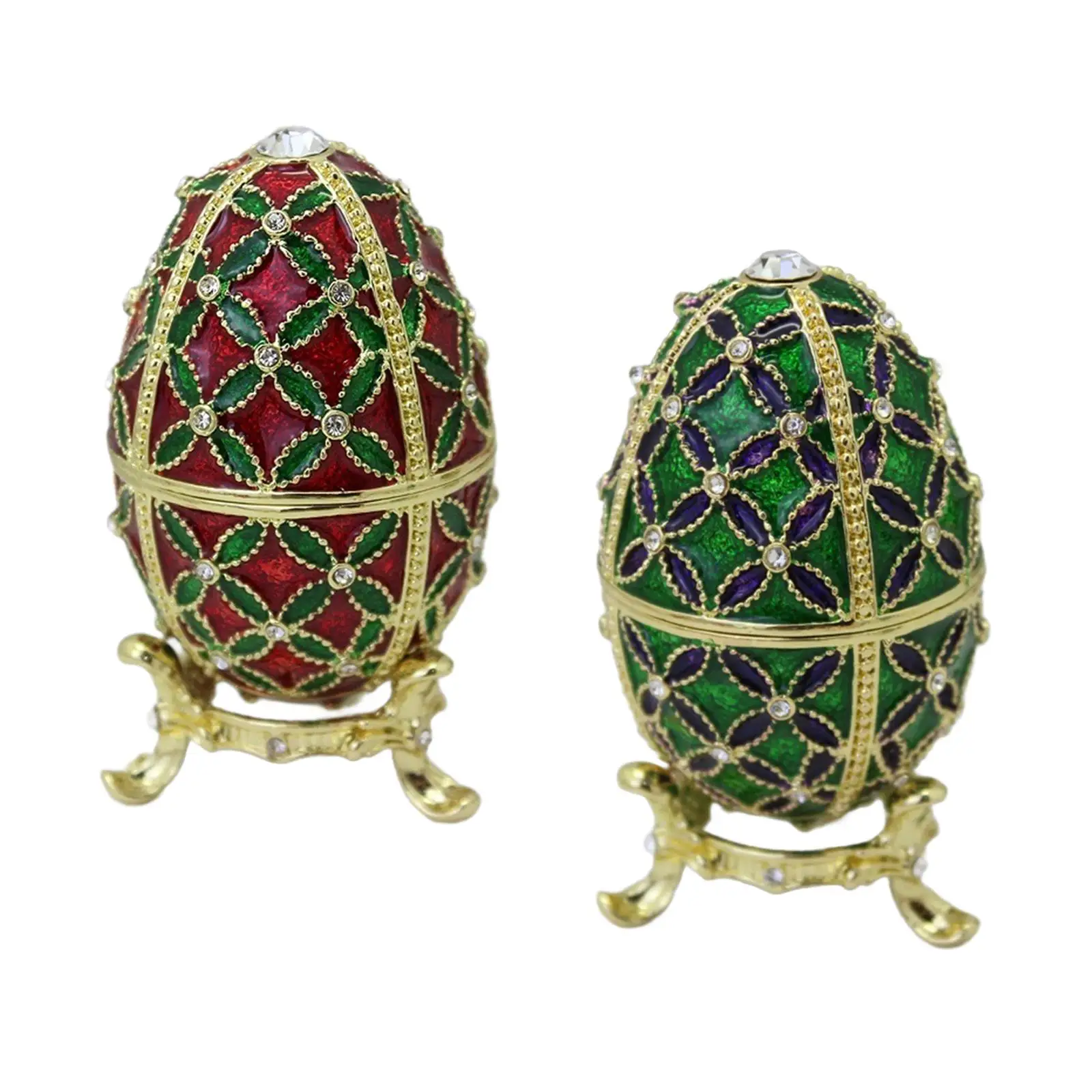 Easter Egg Trinket Box Vintage Design Faberge Egg Jewelry Holder for Spring Activities Easter Gift Collection Family Rings