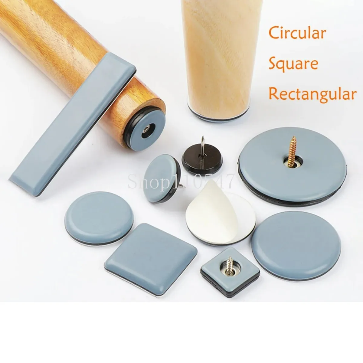 4P-100Pcs PTFE Protection Furniture Sliding Pad Nail Style/ Paste/ Screw Style Slide Wear-Resistant Floor Protection Foot Cover
