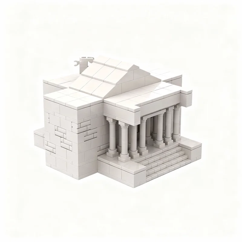 606 Pezzi MOC Tempio di Capricorno Saint Seiya, Modello Architettonico in Blocchi da Costruzione, Idea Regalo di Natale, Giocattoli Educativi per Bambini