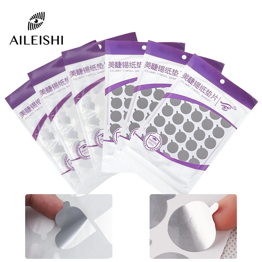 300 Pcs Disposable Eyelash Glue Holder Foil Pallet Eyelash Extension Glue Pads Lashes Stickers Stand on Eyelash Jade Stone