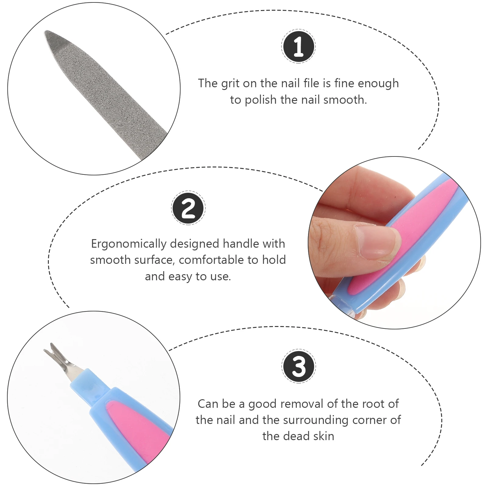 

10pcs Stainless Steel Files Double Sides Grinding Rod For Manicure Pedicure Portable Nail Art Tool Nail Sanding Remover