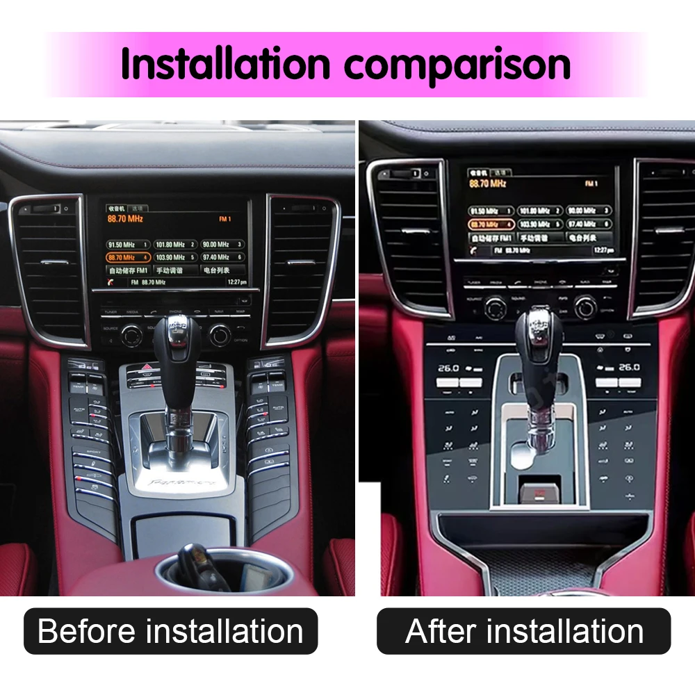 Porsche Panamera 2010-2017 Multifunctional Digital Car Console Panel with Krando Center Handrail Retrofit