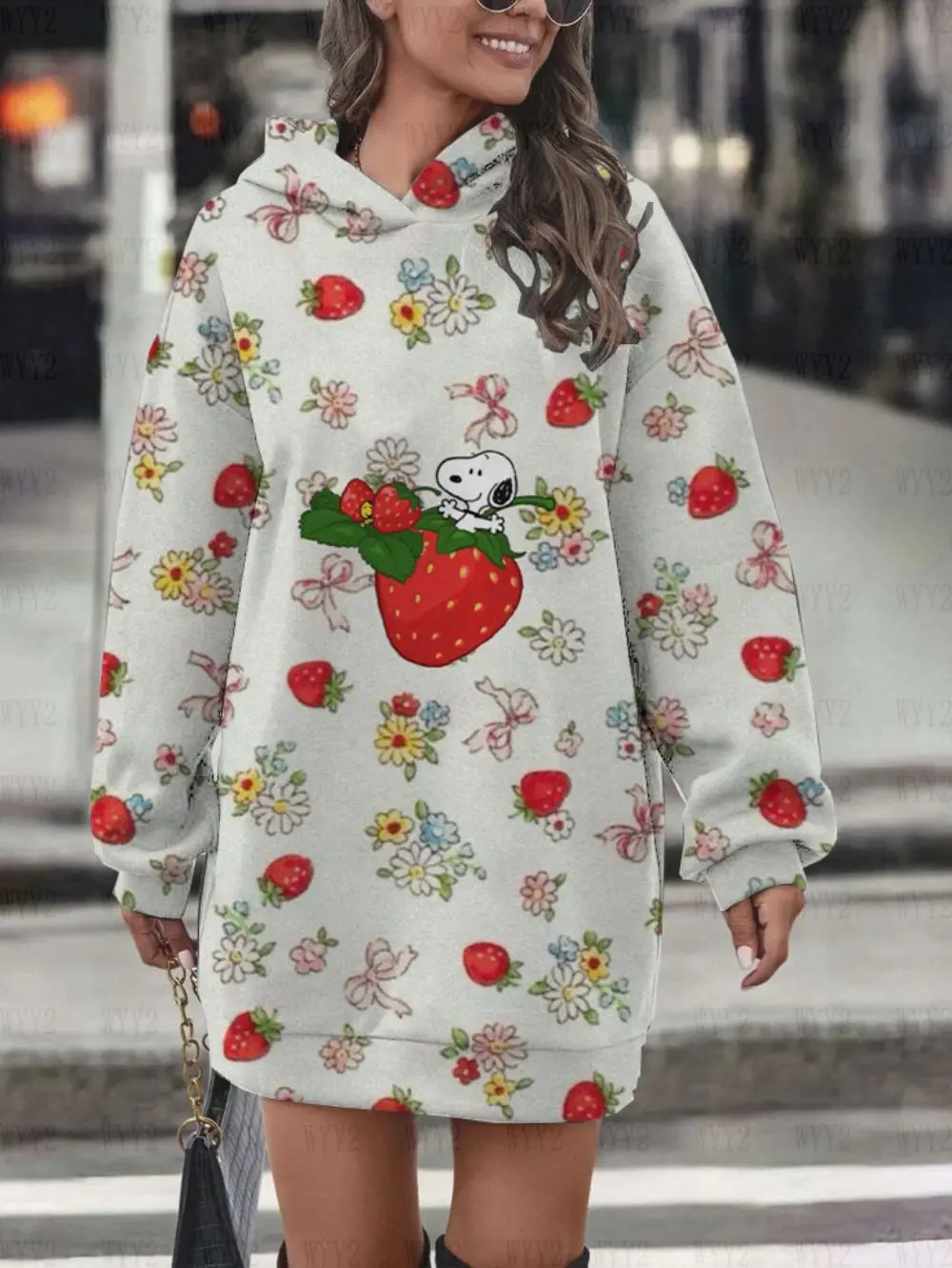 25 New Fashion Trend Casual Women's Disney Snoopy Pattern Print Women's Hoodie Dress Autumn and Winter Girls Sweatshirt