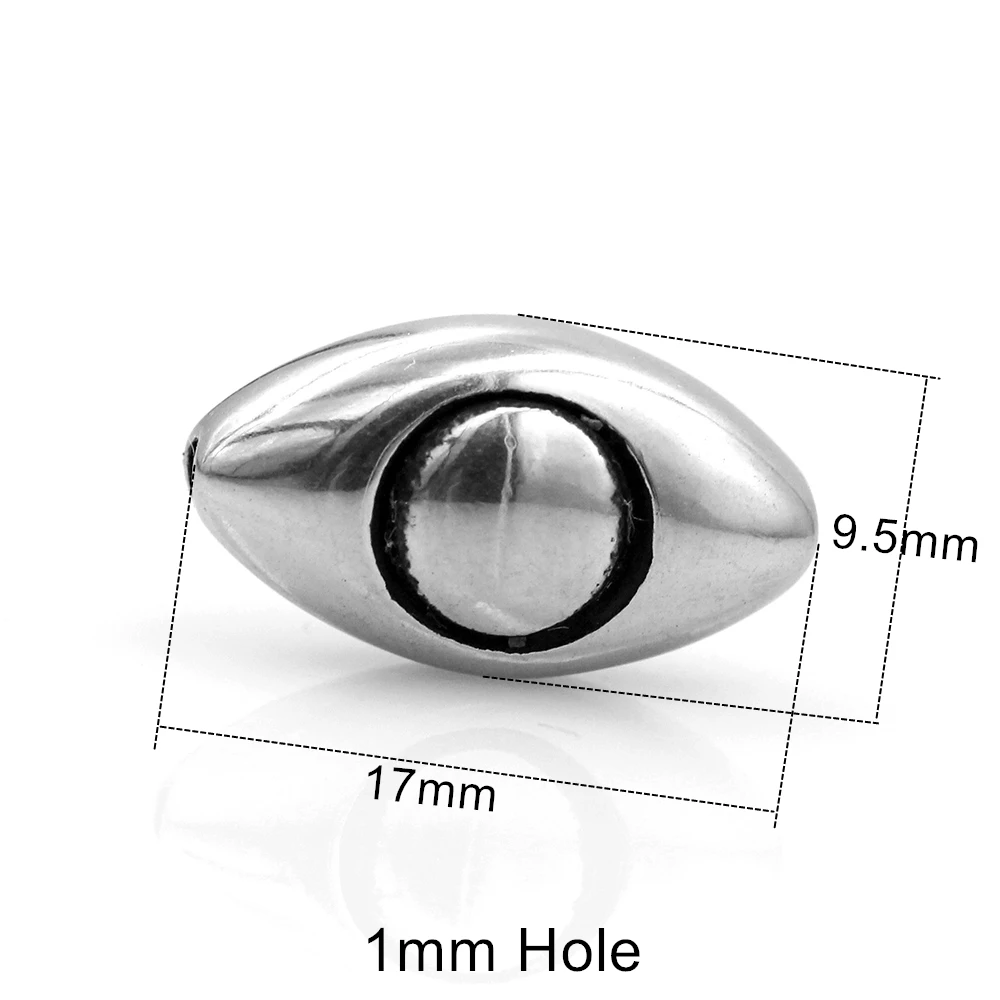 Stainless Steel Eyes Beads Small Hole Slider Charm DIY Bead Cord Bracelet Necklace Making Jewelry Accessories Wholesales