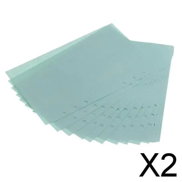 2x40 Sheets A5 Size 6 Holes Loose Leaf Filler Inner Refill Paper Green Line