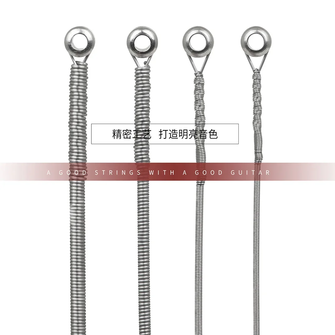 Silver Steel 4-String Electric Bass Strings Set  Nickel-Plated Steel Wound Coated Anti-Rust Bass Strings Guitar Parts
