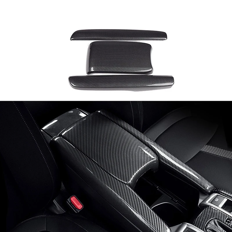 2 Set Car Accessories: 1 Set Armrest Box Protective Covers & 1 Set Black ABS Fender Vent Covers