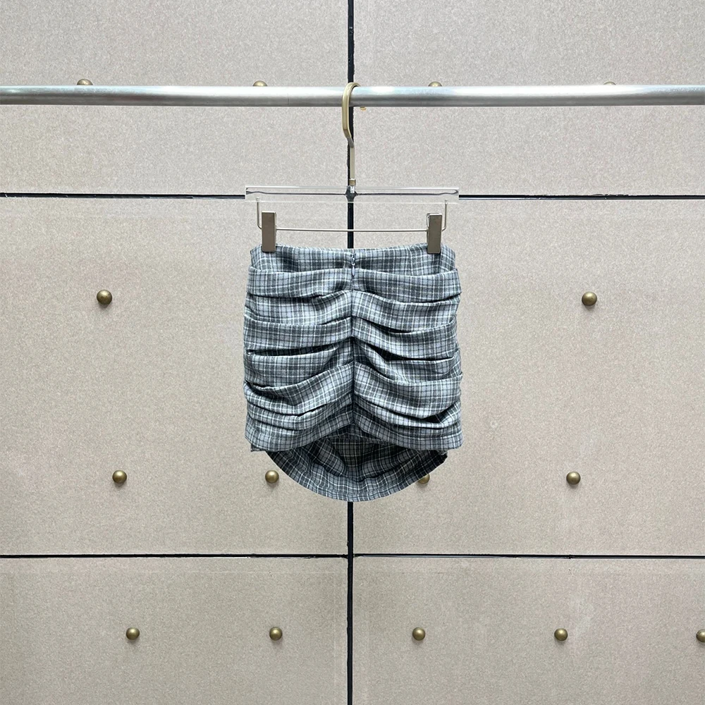 

Women's Plaid Pleated Slim-Fit Mini Skirt Elegant Commuter Skirts Y2K Style New Arrivals for Early Spring 2026