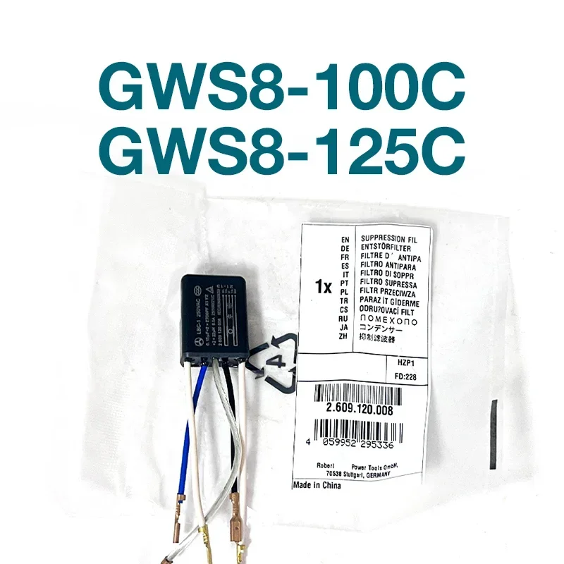 Capacitores Acessórios para Bosch, Máquinas De Corte Filtros, Peças Moedores, Ferramentas Elétricas Substituição, GWS8-100C, GWS8-125C