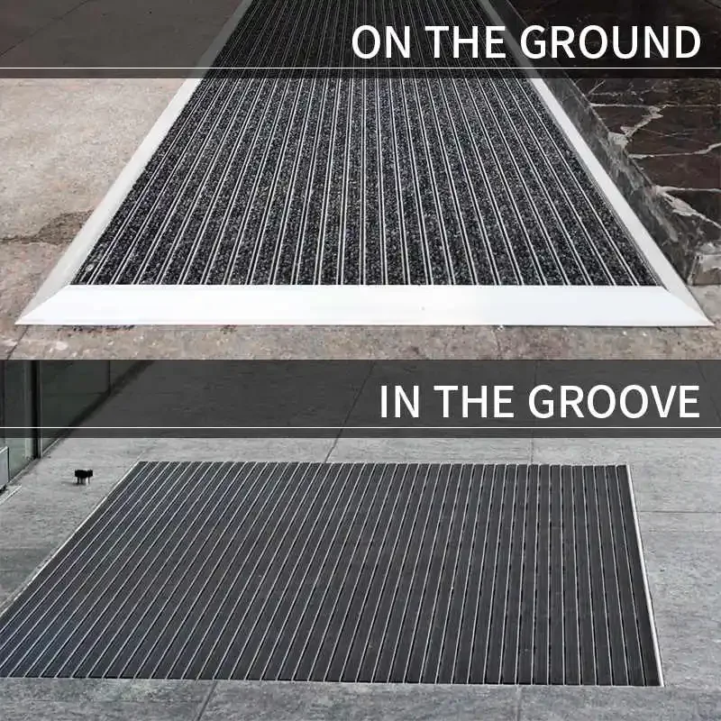 Heavy Duty Commercial Dust Control Aluminum Entrance With Carpet Dust Removal Sand Scraping Outdoor Aluminum Alloy Doormat