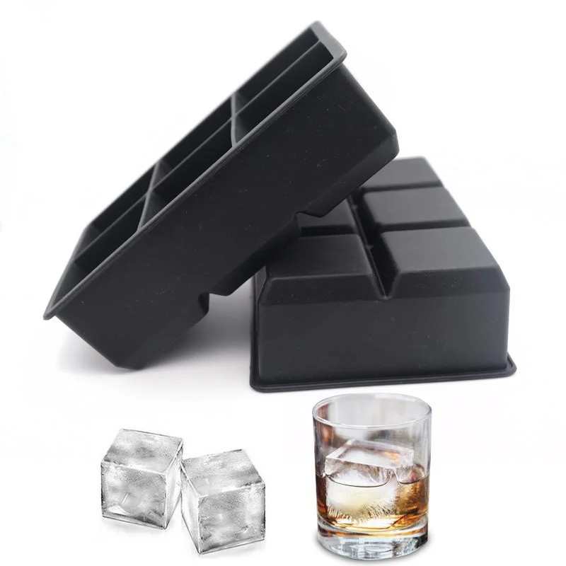 Grid Big Ice Food Mold Giant Jumbo Large Food Grade Square Ice Tray Mold Food Grade Reusable Ice Maker Ice Cube Tray