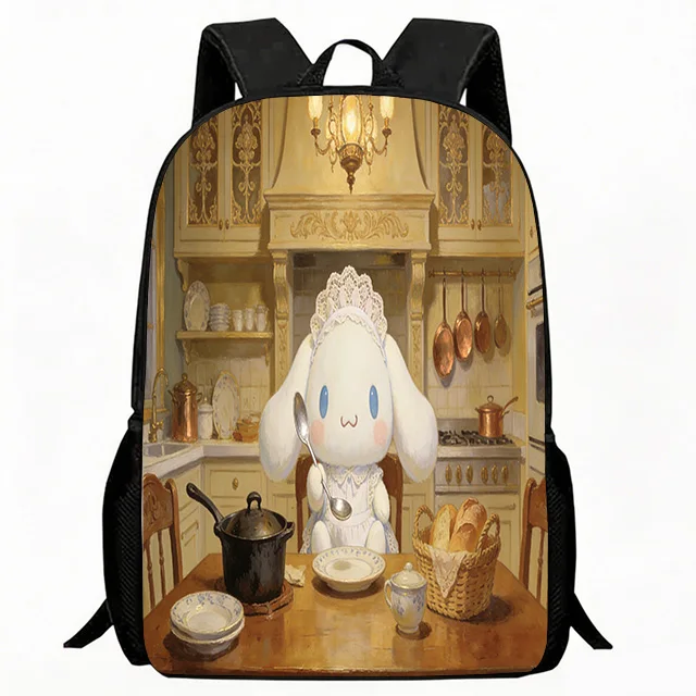 

Kids Bag Cute Cartoon Dog Print Backpack Vintage Kitchen Maid Design Adjustable Lightweight Breathable School Bag for Kids Stude