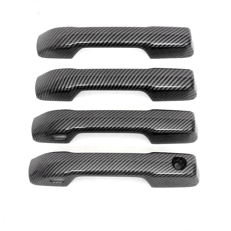 Carbon Fiber Glossy Black Chrome Car Door Handle Cover Trim Styling Auto Accessories For Toyota Sequoia Tundra Tacoma 4Runner