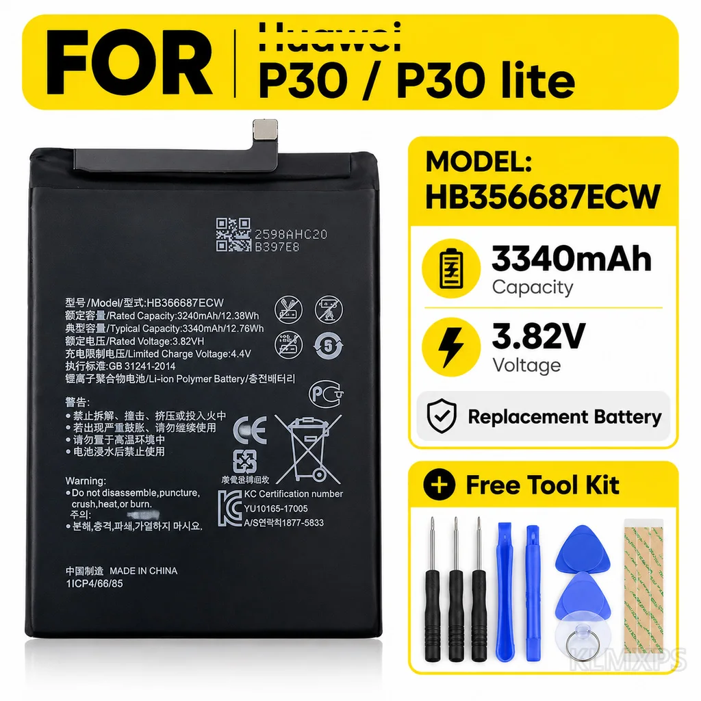 Phone Battery Replacement HB356687ECW For Huawei Nova 2 Plus/2i/2S/3i/4e, P30 Lite, Mate SE/G10/10 Lite, Honor 7X/9i, Maimang 6