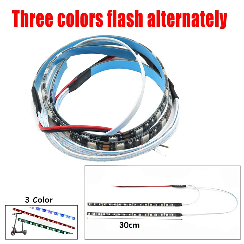 LED Strip Flashlight Bar Lamp for KUGOO M4 Electric Scooter Skateboard Night Light Strip Multiple Color Switching