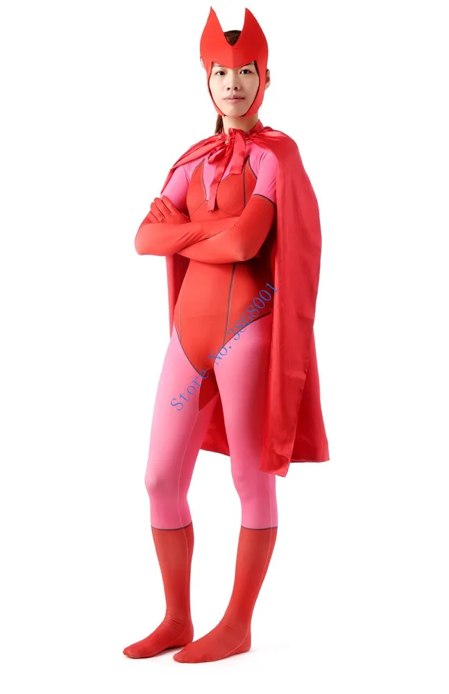 Female hero halloween cosplay Catsuit Costume Printing pattern Lycar full Body Zentai suit stage costumes club party jumpsuit